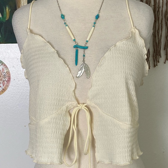 NWOT plus size Shein Curve summer top spaghetti straps cream festival bra 3 XL - Picture 5 of 8